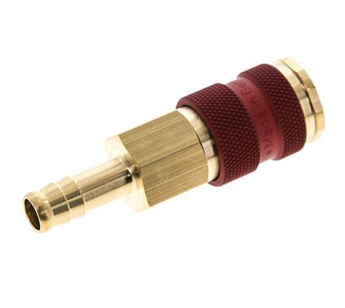 Latón DN 7.2 (Euro) Enchufe de anclaje de aire codificado en rojo Pilar de manguera de 9 mm