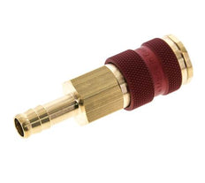 Latón DN 7.2 (Euro) Enchufe de anclaje de aire codificado en rojo Pilar de manguera de 9 mm