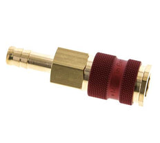 Latón DN 7.2 (Euro) Enchufe de anclaje de aire codificado en rojo Pilar de manguera de 9 mm