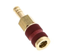 Latón DN 7.2 (Euro) Enchufe de anclaje de aire codificado en rojo Pilar de manguera de 9 mm