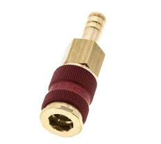Latón DN 7.2 (Euro) Enchufe de anclaje de aire codificado en rojo Pilar de manguera de 9 mm