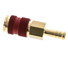 Latón DN 7.2 (Euro) Enchufe de anclaje de aire codificado en rojo Pilar de manguera de 9 mm