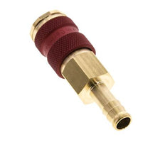Latón DN 7.2 (Euro) Enchufe de anclaje de aire codificado en rojo Pilar de manguera de 9 mm
