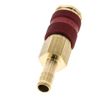 Latón DN 7.2 (Euro) Enchufe de anclaje de aire codificado en rojo Pilar de manguera de 9 mm