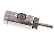 Enchufe de seguridad de acero inoxidable 316L DN 7,4 con botón pulsador Pilar para manguera de 6 mm