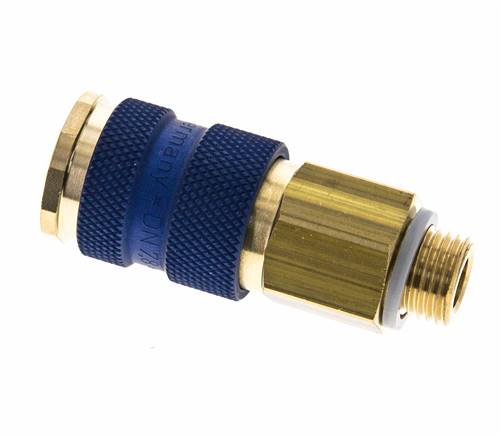 Acoplamiento de aire de latón DN 7.2 (Euro) con codificación azul Toma G 1/4 pulgada Macho