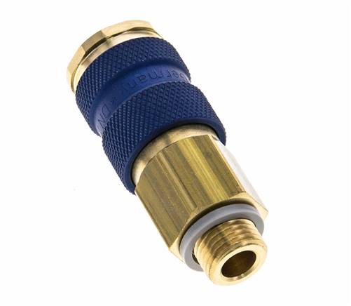 Acoplamiento de aire de latón DN 7.2 (Euro) con codificación azul Toma G 1/4 pulgada Macho