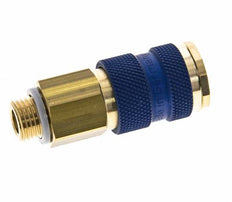 Acoplamiento de aire de latón DN 7.2 (Euro) con codificación azul Toma G 1/4 pulgada Macho