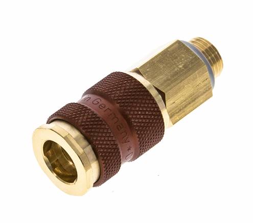 Acoplamiento de aire de latón DN 7.2 (Euro) con codificación marrón Toma G 1/4 pulgada Macho