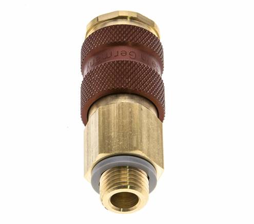 Acoplamiento de aire de latón DN 7.2 (Euro) con codificación marrón Toma G 1/4 pulgada Macho