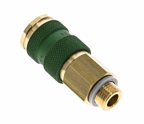 Acoplamiento de aire de latón DN 7.2 (Euro) codificado en verde Enchufe G 1/4 pulgada Macho