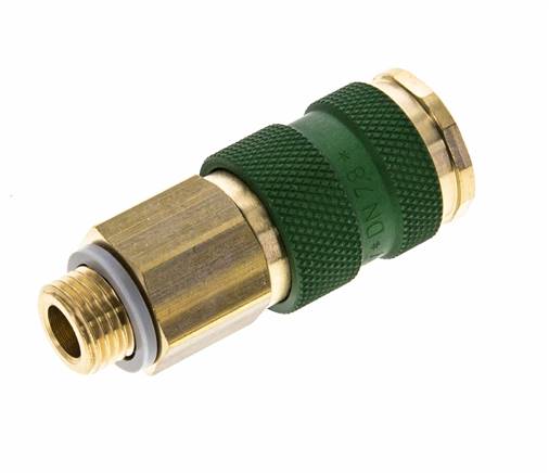 Acoplamiento de aire de latón DN 7.2 (Euro) codificado en verde Enchufe G 1/4 pulgada Macho