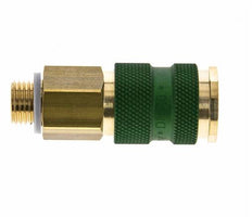 Acoplamiento de aire de latón DN 7.2 (Euro) codificado en verde Enchufe G 1/4 pulgada Macho