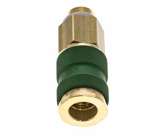 Acoplamiento de aire de latón DN 7.2 (Euro) codificado en verde Enchufe G 1/4 pulgada Macho