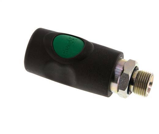 Material compuesto DN 7.4 Enchufe de seguridad para acoplamiento de aire con pulsador G 3/8 pulgadas Macho