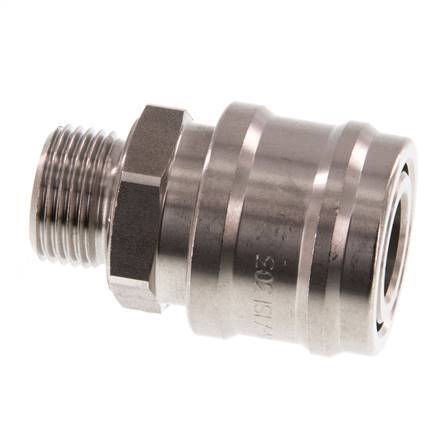 Acero inoxidable DN 7.2 (Euro) Acoplamiento de aire Enchufe G 3/8 pulgadas Macho