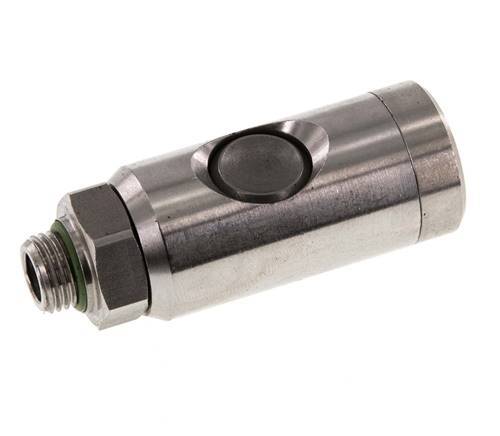Acero inoxidable 316L DN 7.4 Enchufe de seguridad para acoplamiento de aire con botón pulsador G 1/4 pulg Macho