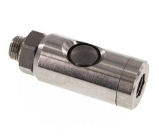 Acero inoxidable 316L DN 7.4 Enchufe de seguridad para acoplamiento de aire con botón pulsador G 1/4 pulg Macho