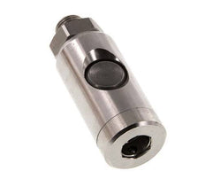 Acero inoxidable 316L DN 7.4 Enchufe de seguridad para acoplamiento de aire con botón pulsador G 1/4 pulg Macho