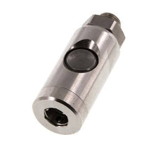 Acero inoxidable 316L DN 7.4 Enchufe de seguridad para acoplamiento de aire con botón pulsador G 1/4 pulg Macho