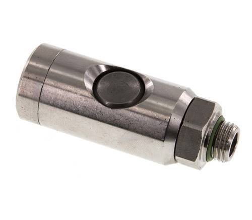 Acero inoxidable 316L DN 7.4 Enchufe de seguridad para acoplamiento de aire con botón pulsador G 1/4 pulg Macho