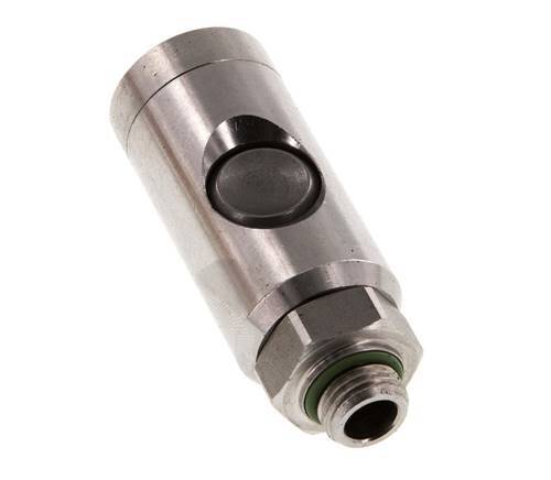 Acero inoxidable 316L DN 7.4 Enchufe de seguridad para acoplamiento de aire con botón pulsador G 1/4 pulg Macho