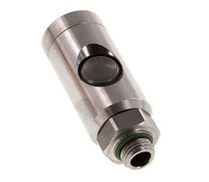 Acero inoxidable 316L DN 7.4 Enchufe de seguridad para acoplamiento de aire con botón pulsador G 1/4 pulg Macho
