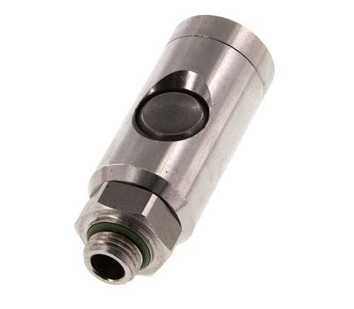 Acero inoxidable 316L DN 7.4 Enchufe de seguridad para acoplamiento de aire con botón pulsador G 1/4 pulg Macho