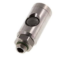 Acero inoxidable 316L DN 7.4 Enchufe de seguridad para acoplamiento de aire con botón pulsador G 1/4 pulg Macho