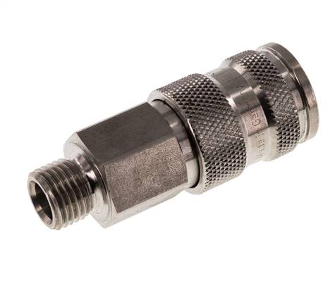 Acero inoxidable 316L DN 7,8 Acoplamiento de aire Enchufe G 1/4 pulgada Macho Doble cierre