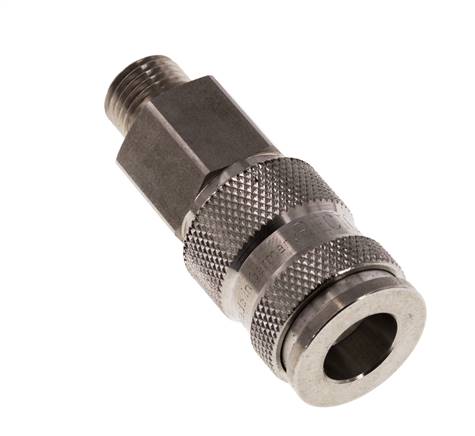 Acero inoxidable 316L DN 7,8 Acoplamiento de aire Enchufe G 1/4 pulgada Macho Doble cierre