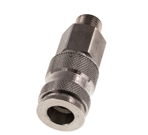 Acero inoxidable 316L DN 7,8 Acoplamiento de aire Enchufe G 1/4 pulgada Macho Doble cierre