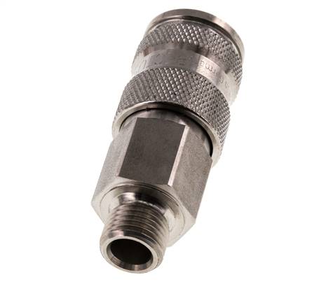 Acero inoxidable 316L DN 7,8 Acoplamiento de aire Enchufe G 1/4 pulgada Macho Doble cierre
