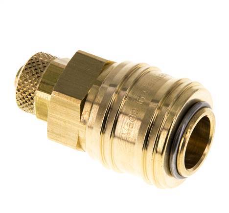 Latón DN 7,2 (Euro) Acoplamiento de aire Toma 6x8 mm Tuerca de unión Doble cierre