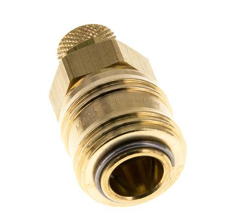 Latón DN 7,2 (Euro) Acoplamiento de aire Toma 6x8 mm Tuerca de unión Doble cierre