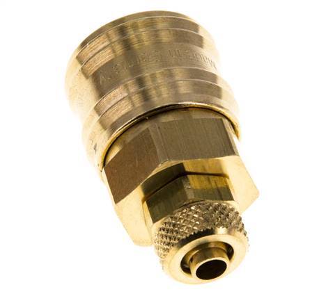 Latón DN 7,2 (Euro) Acoplamiento de aire Toma 6x8 mm Tuerca de unión Doble cierre