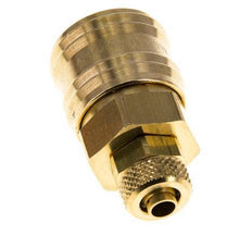 Latón DN 7,2 (Euro) Acoplamiento de aire Toma 6x8 mm Tuerca de unión Doble cierre