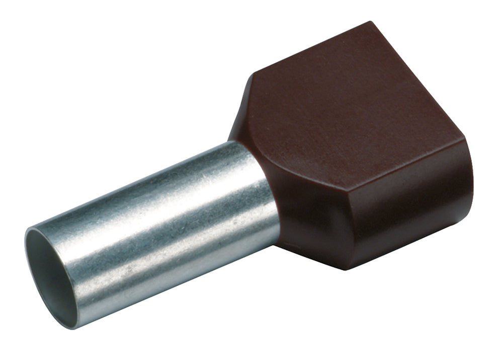 Terminales De Doble Hilo 2x1.5mm2 Negros Aislados - 182412 [100 Piezas]