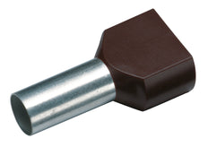 Terminales De Doble Hilo 2x1.5mm2 Negros Aislados - 182412 [100 Piezas]