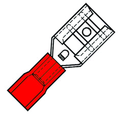 Terminal De Espada Femenino Aislado 4.8mm Nylon Rojo - 151030 [100 Piezas]