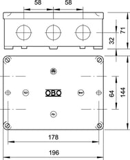 OBO B Caja de pared/techo para montaje en superficie - 2002523