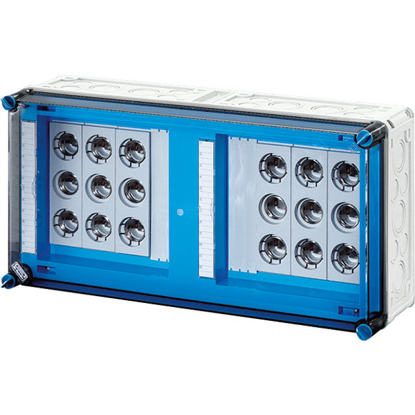 Hensel Mi 6x63A Caja De Fusibles IP65 Con Riel De 250A 5 Polos - Mi 3480