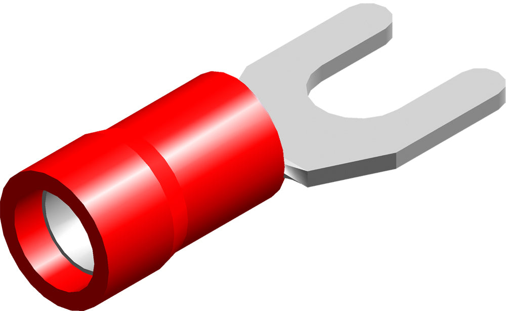 Conex Pvc Terminal De Horquilla M3 Rojo 0.5-1.5mm² - Ce020101 [100 Piezas]