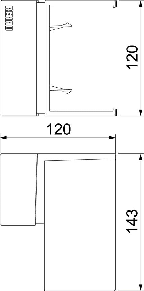 Rehau by OBO SIGNA Pieza de esquina interior Canal de pared - 6132750