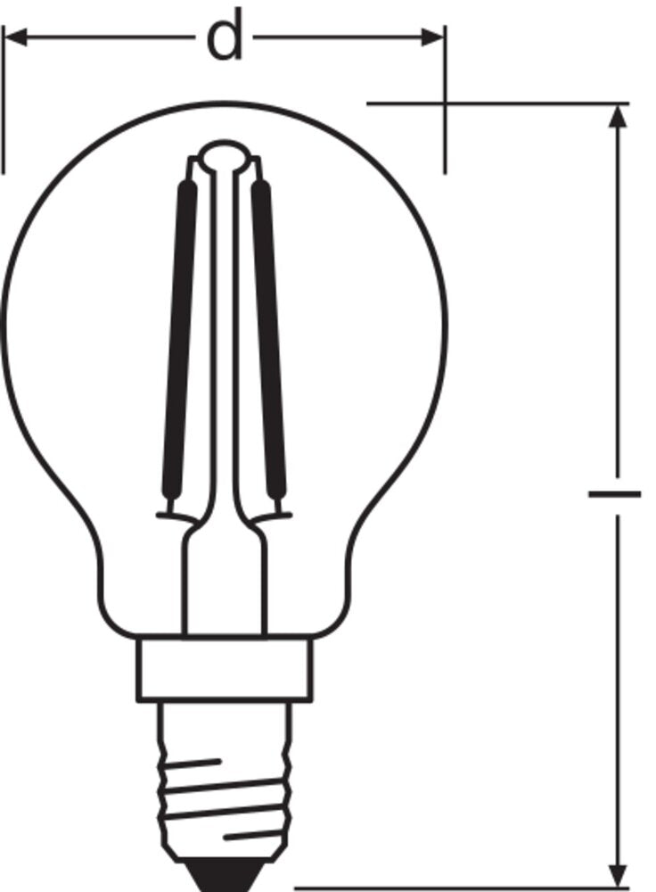 Led Clásico P14 Filamento Claro Globo 2.5W 827 - 4099854069215 [2 Piezas]