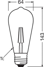 Vintage 1906 LED Edison Oro E27 2.5W 2400K - 4099854091339