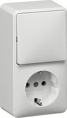 Gira Interruptor Combinado y Enchufe Toma de Corriente Blanco Puro - 017614