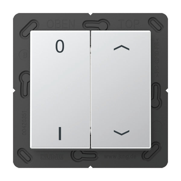 Emisor de pared Jung EnOcean A500 de aluminio con radio de 4 canales - ENOA595P01AL