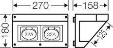 Hensel CEE Distribuidor de Corriente Caja de Conexión 400V 2x32A 5P WM2 - FP CB 213