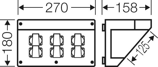 Hensel Enyst Caja de Conexión 6x16A 230V 270mm Ancho - FP CB 218